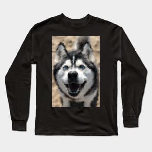 Painting-like Husky looking at you Long Sleeve T-Shirt